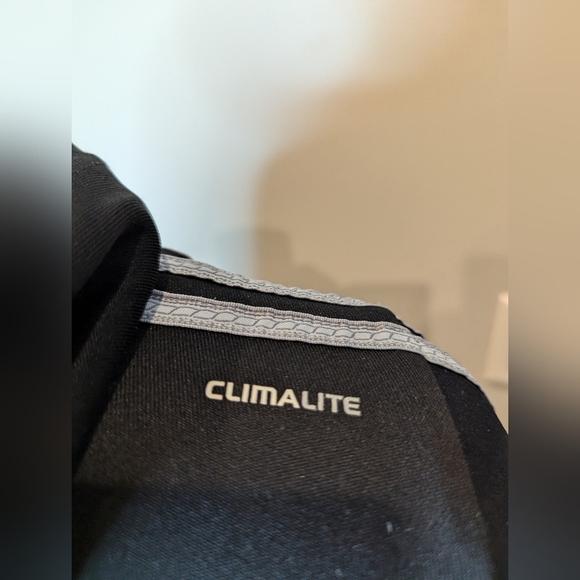 Adidas 3 stripe full zip Black with silver gray stripes. Youth Size L - Picture 5 of 15